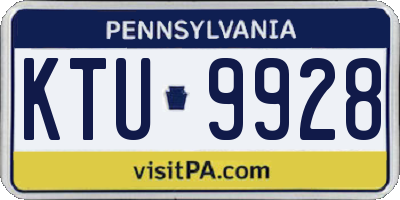 PA license plate KTU9928