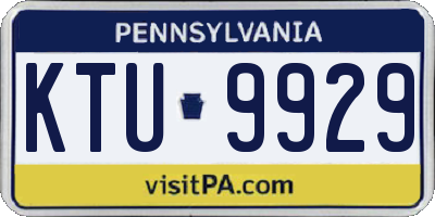 PA license plate KTU9929