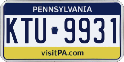 PA license plate KTU9931