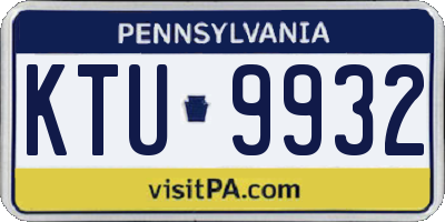 PA license plate KTU9932