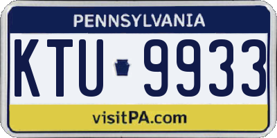 PA license plate KTU9933