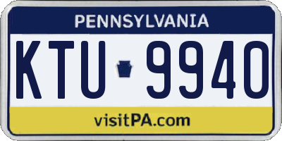 PA license plate KTU9940