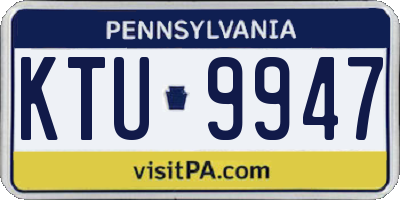 PA license plate KTU9947