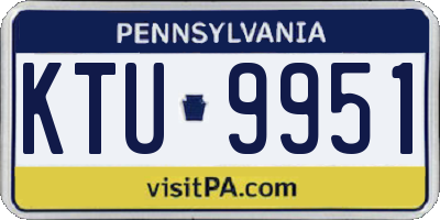 PA license plate KTU9951