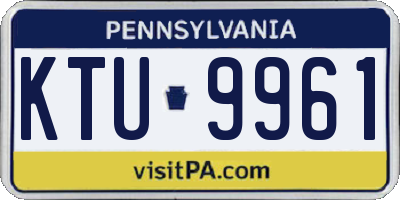 PA license plate KTU9961