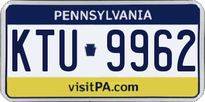 PA license plate KTU9962