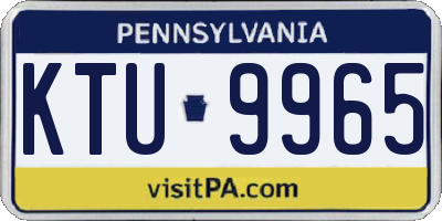 PA license plate KTU9965
