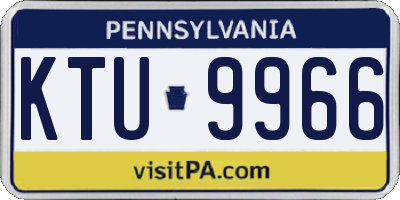 PA license plate KTU9966
