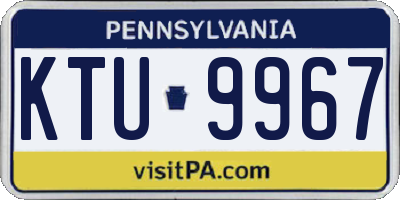 PA license plate KTU9967