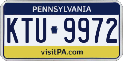 PA license plate KTU9972