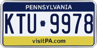 PA license plate KTU9978