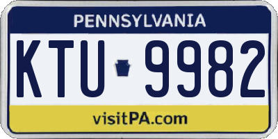 PA license plate KTU9982