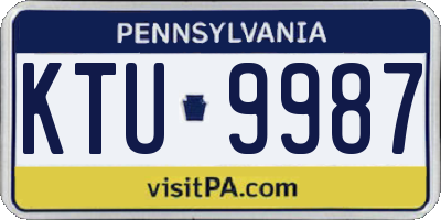 PA license plate KTU9987