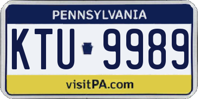 PA license plate KTU9989