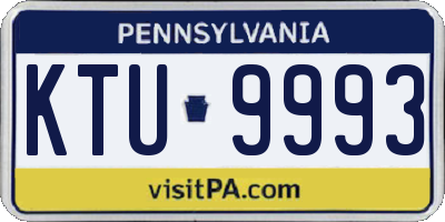 PA license plate KTU9993