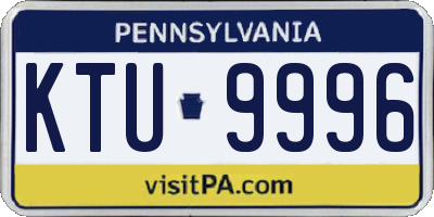 PA license plate KTU9996