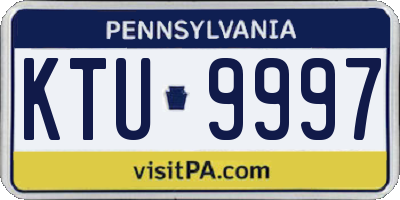 PA license plate KTU9997