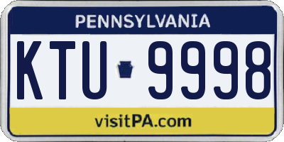 PA license plate KTU9998