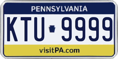 PA license plate KTU9999