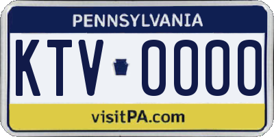 PA license plate KTV0000