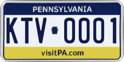 PA license plate KTV0001