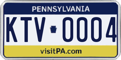 PA license plate KTV0004
