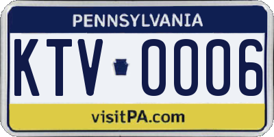PA license plate KTV0006