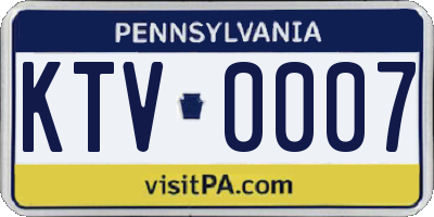 PA license plate KTV0007