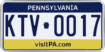 PA license plate KTV0017