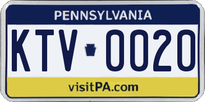 PA license plate KTV0020