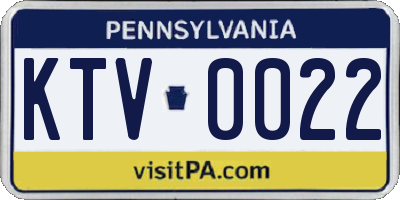 PA license plate KTV0022