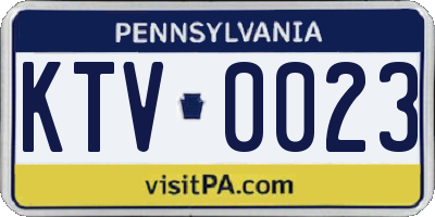 PA license plate KTV0023
