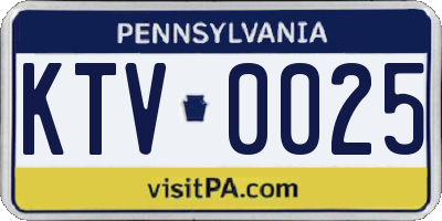 PA license plate KTV0025