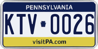 PA license plate KTV0026