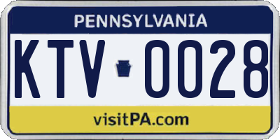 PA license plate KTV0028
