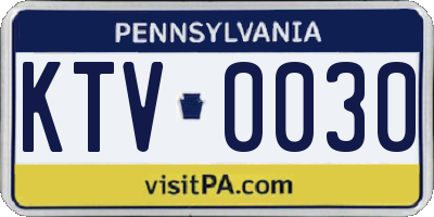 PA license plate KTV0030