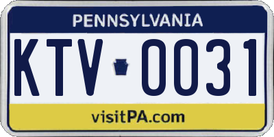 PA license plate KTV0031