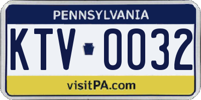 PA license plate KTV0032