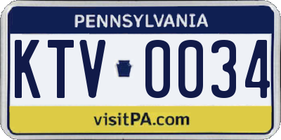 PA license plate KTV0034