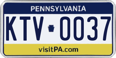 PA license plate KTV0037