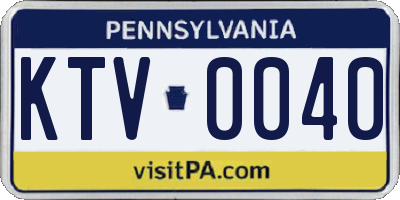 PA license plate KTV0040