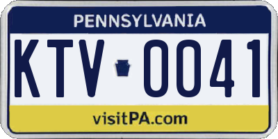 PA license plate KTV0041