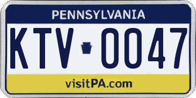 PA license plate KTV0047