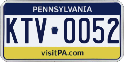PA license plate KTV0052