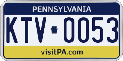 PA license plate KTV0053
