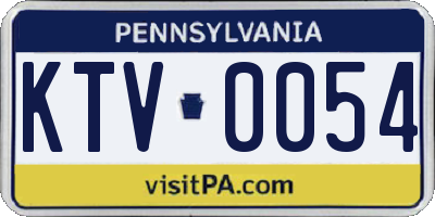PA license plate KTV0054