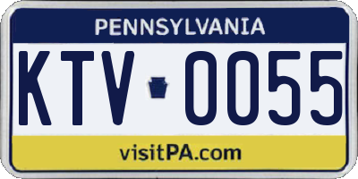 PA license plate KTV0055