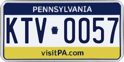 PA license plate KTV0057