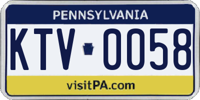PA license plate KTV0058