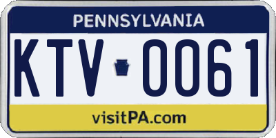 PA license plate KTV0061